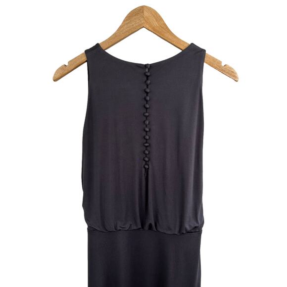 NEW Susana Monaco Silk Metal Gray Mini Dress Button Back Detail Size 6 - Picture 7 of 11